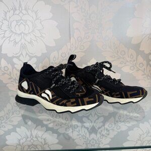 Fendi Black & Brown Lace Up Sneakers - Size 37.5